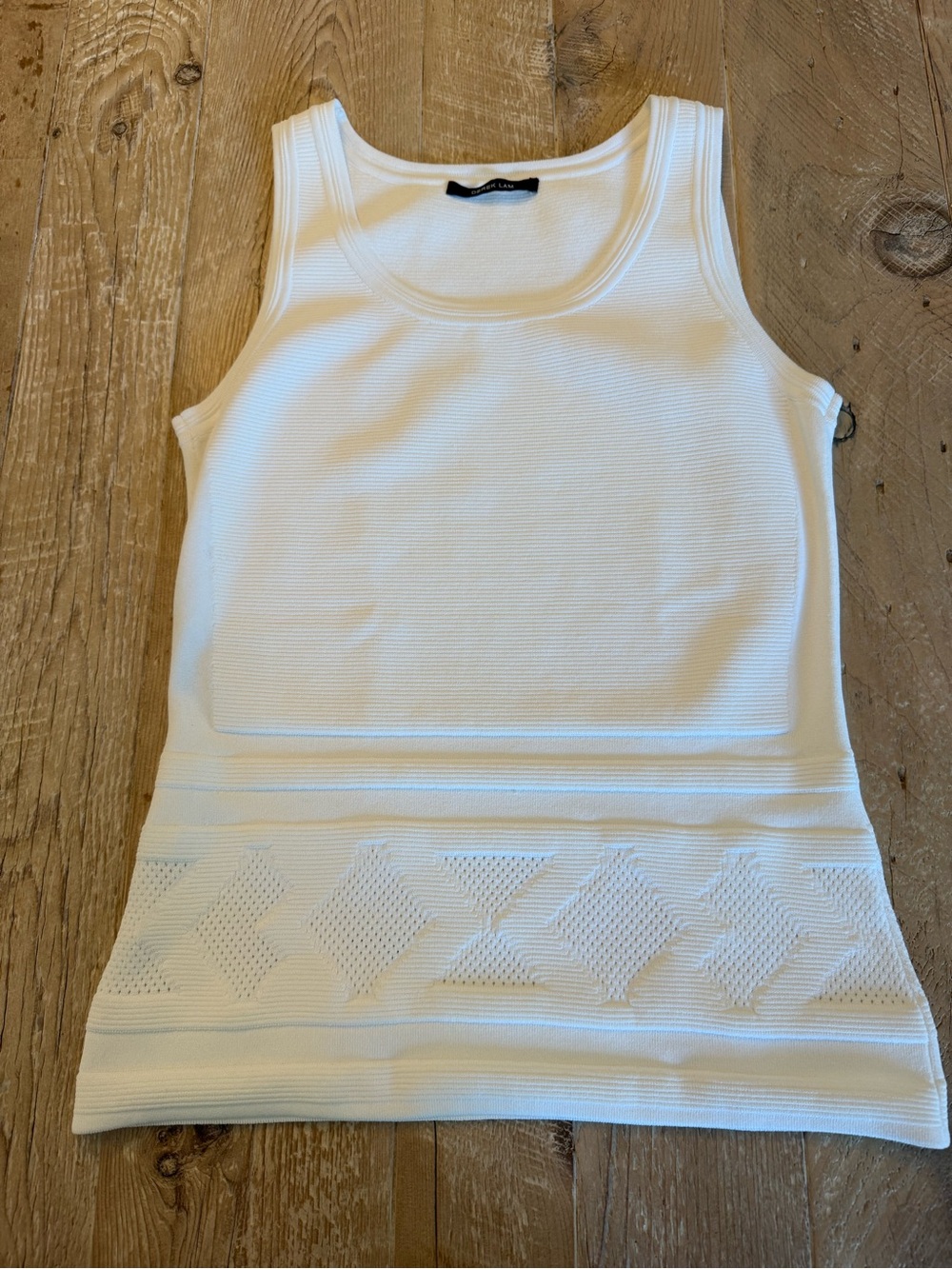 Derek Lam White Textured Knit Tank Top L (fits like S/M) NWOT